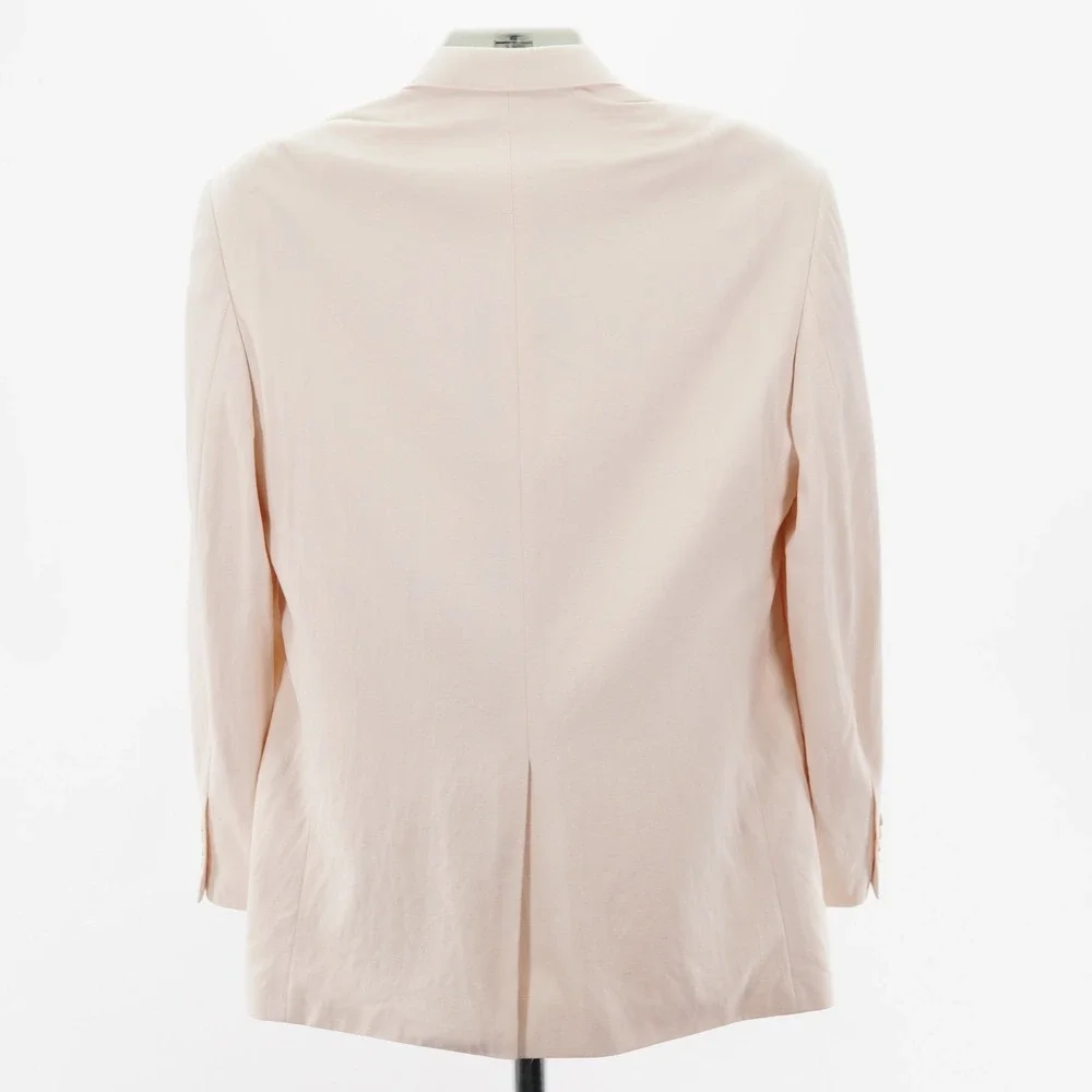 Joseph & Feiss Silk Cotton Bamboo Cream Blazer 38L Tagged 42L